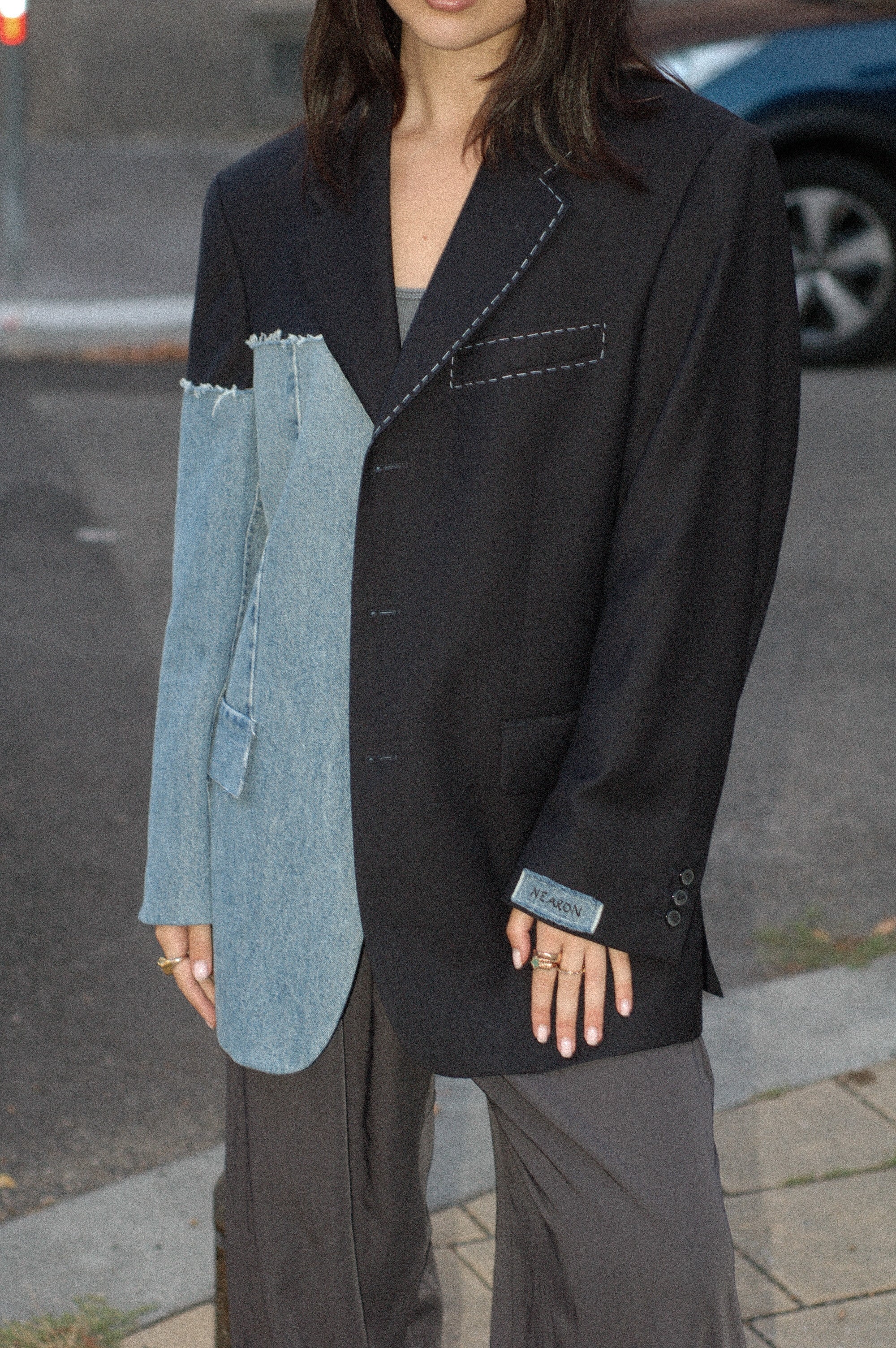 Mens Blazer Reworked Blazer Set Vintage Blazer With Denim – NEARON